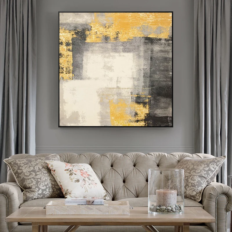 

American Abstract Painting Pure hand-painted Decorative Painting Paintings Entrance Hallway Light Living Room Luxury Handmade Go