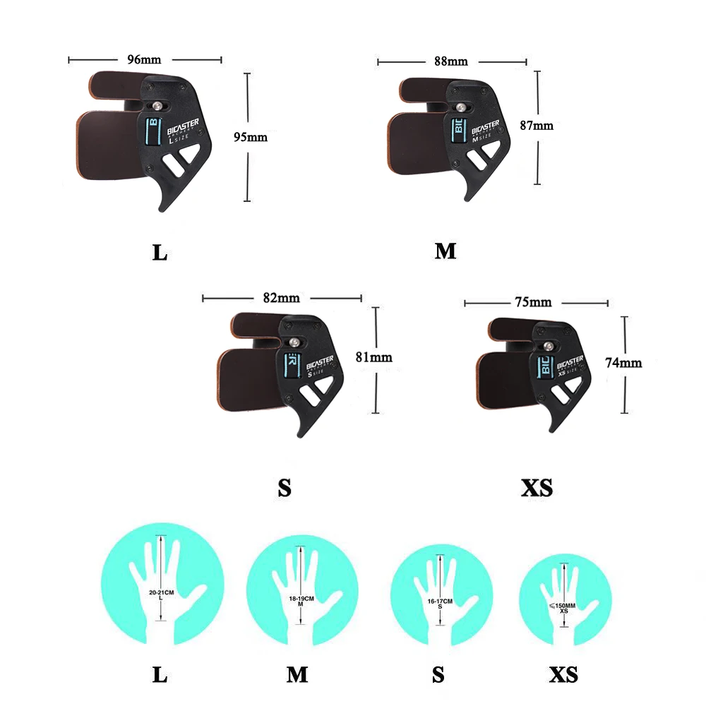 Bicaster Archery Finger Tab XS/S/M/L Right Handed Finger Guard Genuine Cowhide For Beginner and Children 5