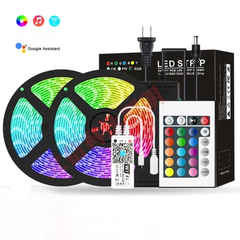 

Waterproof WIFI Smart LED Strip Light Voice Control 12V 5050 RGB Music Rgb Strip Lights 24-Key APP Voice Control Lamp Set