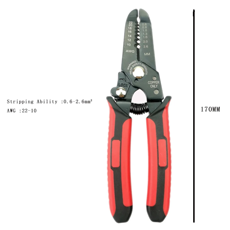 Wire Stripper Pliers Mini Multifunctional Electric Fast Peeling Tools Cutting Multitool Hand Operated Tool 0.5-2.6mm² AWG22-10