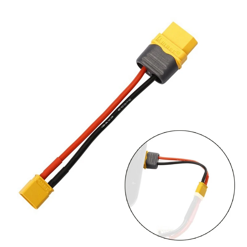 Adaptateur XT60 vers XT30 Mâle/Femelle 10cm 16AWG
