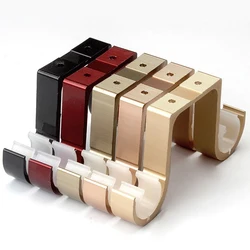 Aluminum Alloy Double Curtain Rod Top Brackets Telescoping Modern Roman Rod Double Top Code Support Base Shelf Curtain Hooks