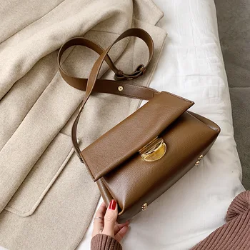 

Vintage High Quality Solid PU Leather Women Shoulder Crossbody Bags 2020 Fashion Ladies Messenger Bag Female Purses Cluthes