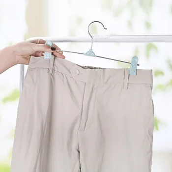 

10 Pcs Garment Anti Slip Clothespin Laundry Drying Stainless Steel Rack Plastic Clips Hangers Pant Trousers Bra Clothes Hangers