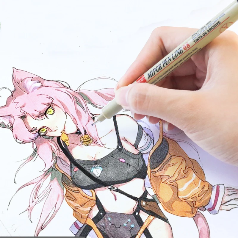 Pigment Liner Micron Ink Art Marker Pen Calligraphy Brush Pens Black Fineliner Sketching Manga Drawing Hand Lettering White Pen