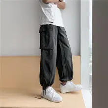 

Men's Pants Summer Style Of Drawstring Cargo For Loose Straight Leg Wide Mop Popular Logo Streetwear The New Listing