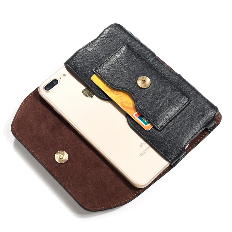 Men's Leather Belt Clip Phone Case Waist Bag Holster Pouch