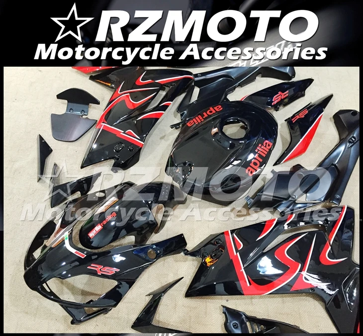 Инъекций ABS Полный обтекатели Наборы подходит для Aprilia RS125 2006 2007 2008 2009 2010 2011 06 07 08 09 10 11 Боди Комплект красного и черного цвета