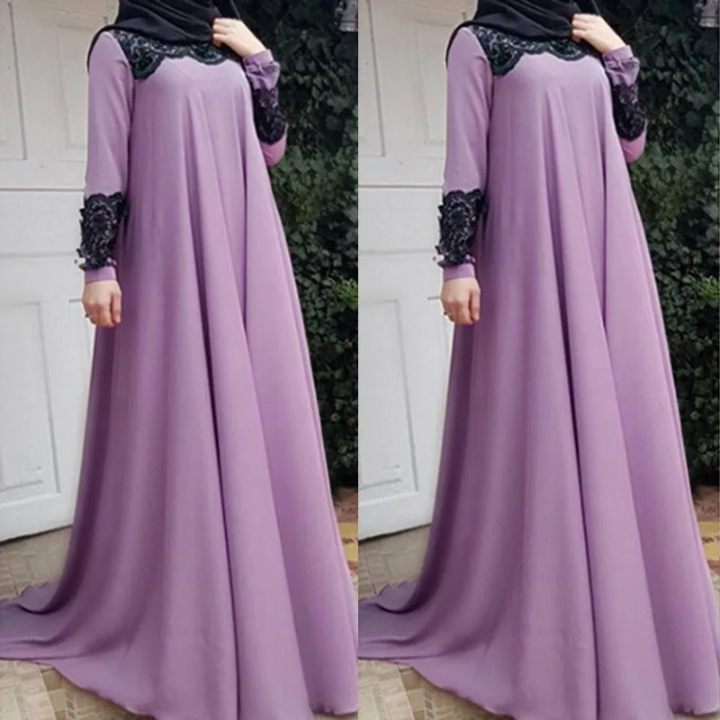 renda vestido longo vestido abaya vestido oração ramadã roupa kaftan islâmica