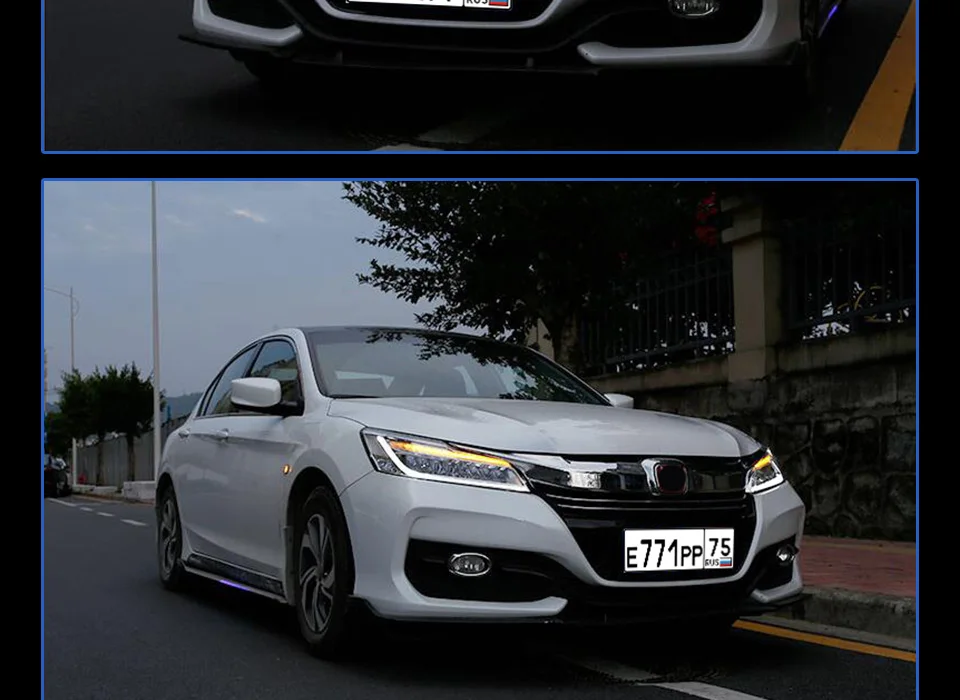 AKD тюнинг Автомобильные фары для Honda Accord G9.5- фары Полный СВЕТОДИОДНЫЙ DRL ходовые огни биксеноновый луч динамический сигнал