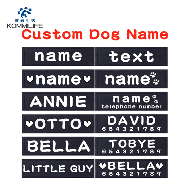 PCS 2 PU Personalizado Dog Tag Nome Do Cão Personalizado K9 Harness Dog Collar Dog Tag Personalizado Etiqueta autocolante Pet Harness Dog Tag Nome