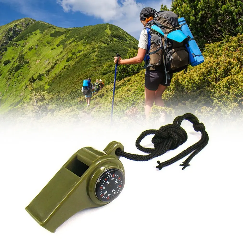 

2019 3 in 1 Outdoor Camping Hiking Emergency Survival Gear Whistle Compass Thermometer