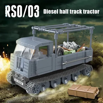 

WW2 Military German Sdkfz 7 Halftrack Transport Vehicle ROS/03 Building Blocks Military Figures weapon parts Kits Model Blocks