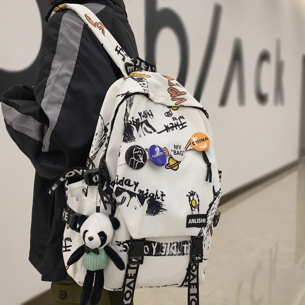 Harajuku Girl Fashion waterproof Bag Women Kawaii Trendy College Student Backpack Lady Cute School Bag Female Cool Book Backpack