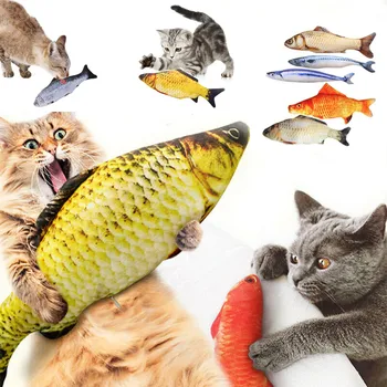 Plush Cat Fish Toy Cat Scratcher Catnip Toy Interactive Simulation Fish Cat Mint Fidget Toys Stuffed Playing Toy For Cat Kitten 1