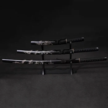 

Cos Japanese classic Samurai Black sword and Home decorations metal handicrafts Black Japanese katana