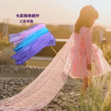 Снежная страна, для девочек, любовь Салли, Эльза, принцесса, мантия, длинный плащ, чистая пряжа, Швабра, блестящий плащ, Детская шаль на Хэллоуин