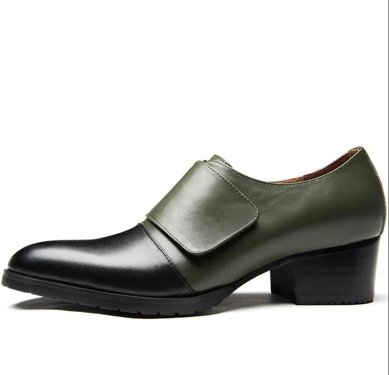 

Men Crocodile PU Leather Shoes Low Heel Shoes Buckle Dress Shoes Brogue Shoes Spring Ankle Boots Vintage Classic Male F76