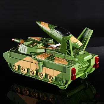 

2 in 1 Electric Deformation Plane Aircraft Tank Voice LED Light Transformation