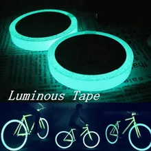 Cinta luminosa fluorescente para decoración del hogar, cinta de advertencia que brilla en la oscuridad, 1/3M