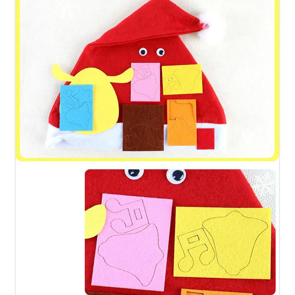GloryStar Kids DIY Christmas Hat Children s Handmade Material Accessories Set Toy Christmas Gift 4
