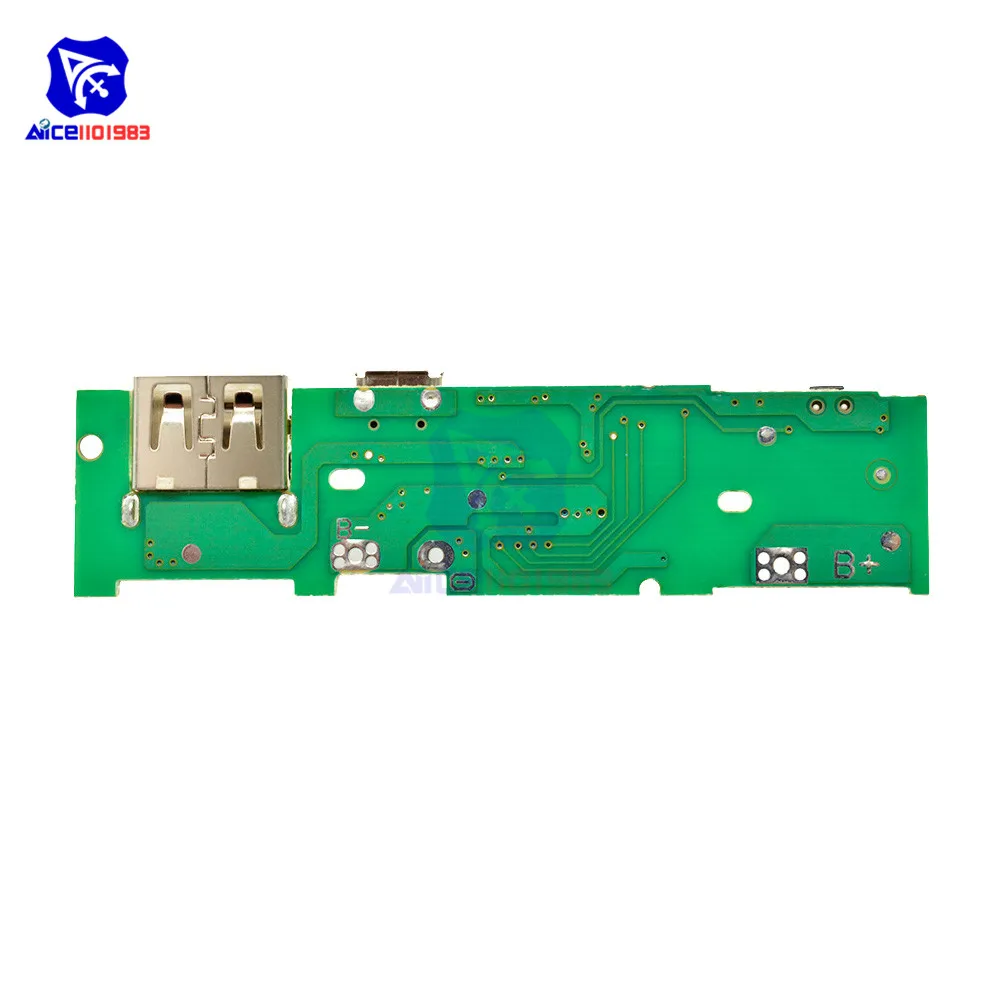 Diymore 18650 зарядное устройство для аккумулятора, печатная плата, 5 В, 2 А, мобильный телефон, USB, Micro USB, внешний аккумулятор, светодиодный индикатор, модуль для Xiaomi huawei