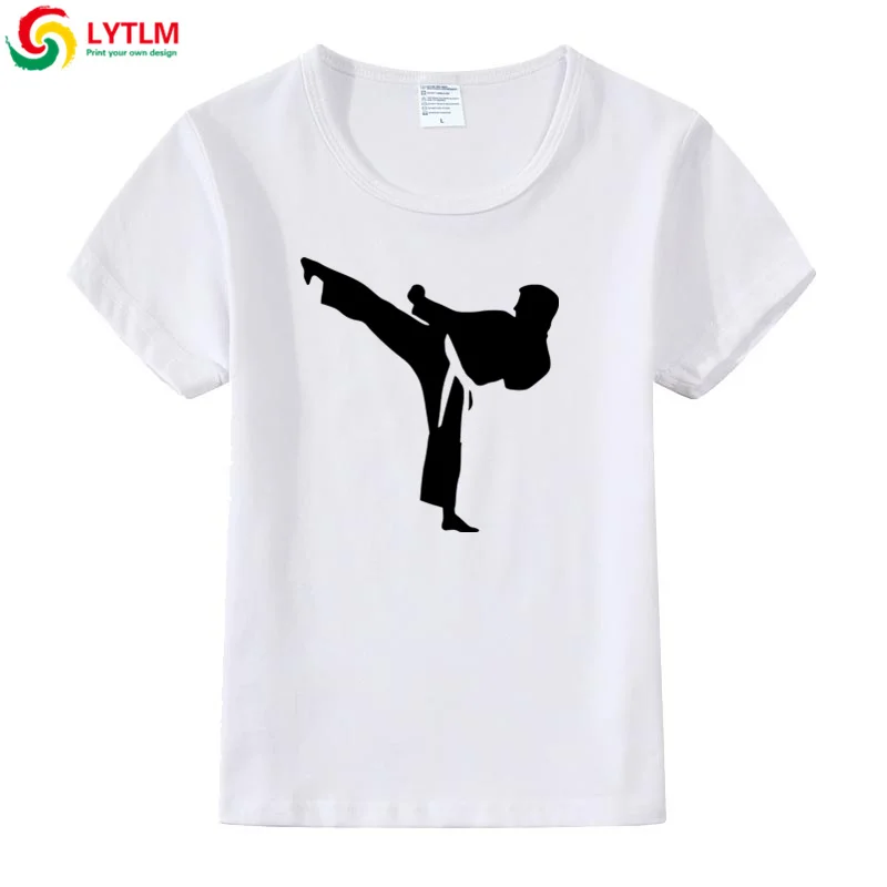 LYTLM/футболка с героями мультфильмов Kyokushin Karate Oyama/Детские футболки летняя одежда для маленьких мальчиков футболка с каратэ сетокан XXX Kids Poleras - Цвет: DX LYCRA White