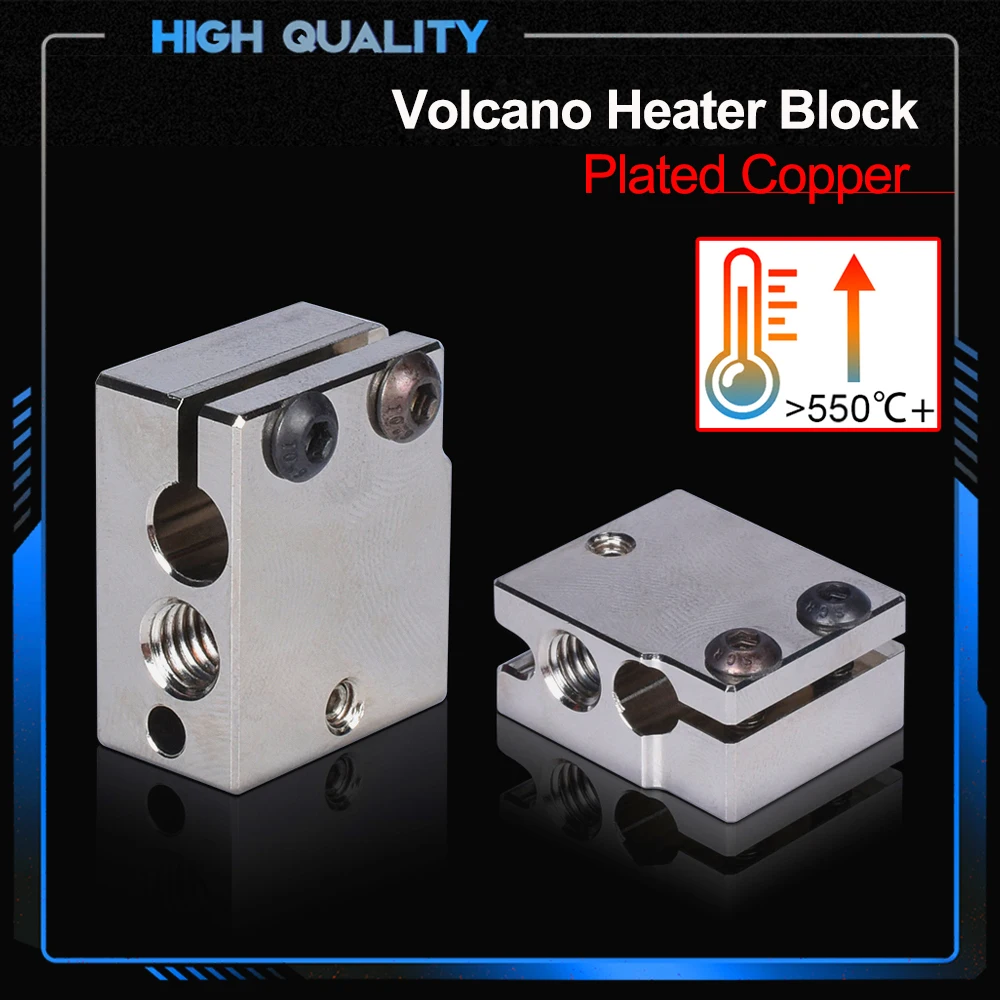 Термоблок Volcano медный для 3D-принтера детали E3d J-head Hotend BMG Titan нагревательный блок