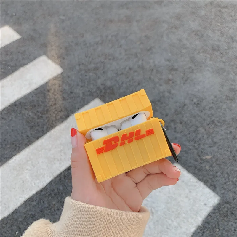 Забавный DHL чехол-контейнер для Apple Airpods Pro, силиконовый чехол с милым рисунком для наушников Airpods 3 2 1, чехол для наушников s