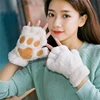 Women Bear Plush Cat Paw Claw Gloves Winter Faux Fur Cute Kitten Fingerless Mittens Gloves Christmas Halloween for Womens Girls ► Photo 1/6