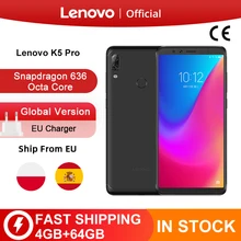 Globalny Lenovo K5 Pro 64GB 128GB Snapdragon 636 Octa Core Smartphone Quad aparaty 5.99 cal 4G LTE telefony 4050mAh