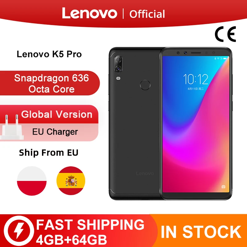 Глобальный Lenovo K5 Pro 64 Гб 128 Snapdragon 636 восьмиядерный смартфон Quad камеры 5 99 дюймов 4