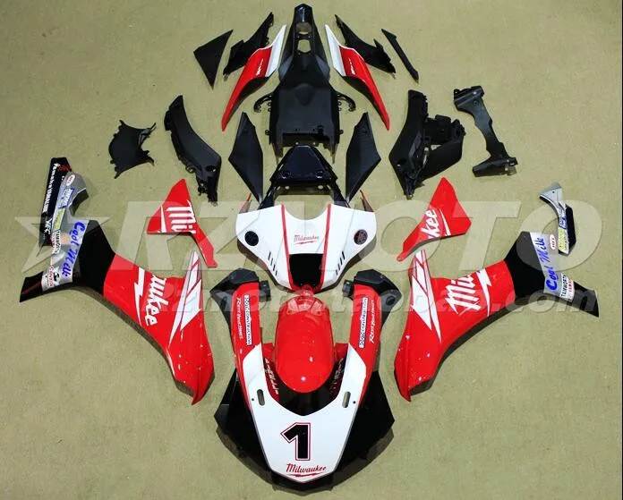ABS обтекатель комплект подходит для YAMAHA YZFR1 YZF R1 15, 16, 17, 18, YZF1000 Обтекатели красного и черного цвета-1 шт