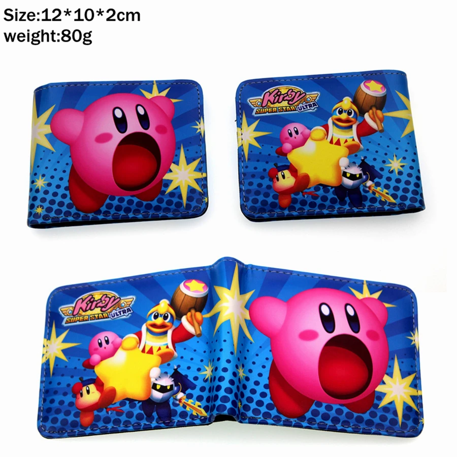 Nintendo Game Kirby Star Allies Pu короткий кошелек Двойные Держатель для кредитных карт с фотографиями держателя слоев кожи мальчиков девочек монета карман на молнии мультфильм кошелек