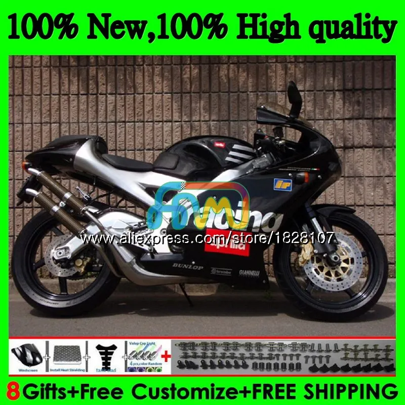 RS125R для Aprilia RS 125 черный глянец R RR RS125 99 00 01 02 03 04 05 64BS. 4 RS4 RS-125 1999 2000 2001 2002 2003 2005 обтекатель