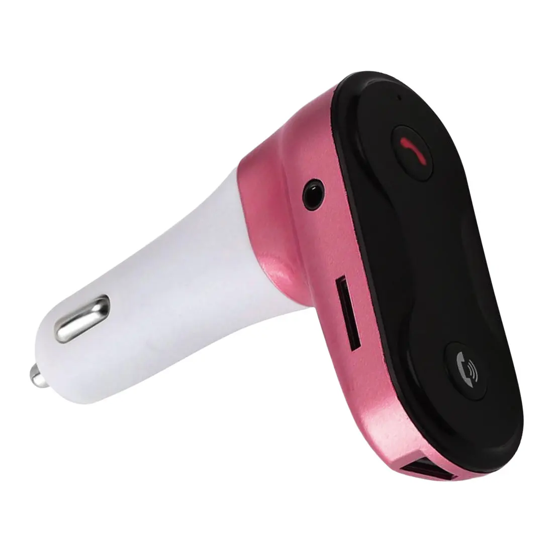 HandsFree беспроводной Bluetooth fm-передатчик Bluetooth автомобильный комплект C8 AUX Hands Free музыкальный мини mp3-плеер - Название цвета: Розовый