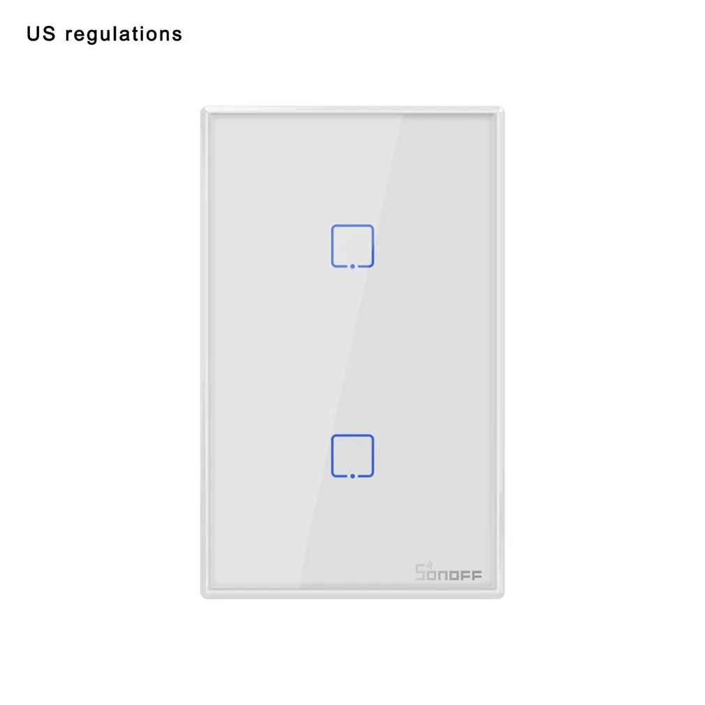 T0US TX Wi-Fi Смарт настенный светильник переключатель таймера 1/2/3 Поддержка голоса/приложение/сенсорный экран Управление работает с Amazon Alexa Google Home IFTTT - Цвет: 2 gang