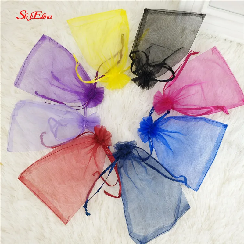 50 шт. Разноцветные сумки из органзы 7 Х9 см|fabric fabric|fabric packfabric tulle |