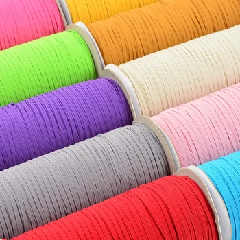

3MM Colorful Sewing Elastic Band Spandex Ribbon Flat Rubber Band Line DIY Lace Trim Waist Band Stretch Rope Garment Accessories