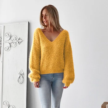 

Womens Off the Shoulder Sweater Top Knit Jumper Pull Femme Knitwear Ladies Baggy Pullover Sweater Tops
