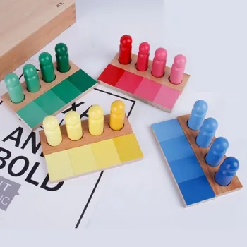 

Montessori teaching aids sensory series color matching game kindergarten color corresponding building block teaching aids