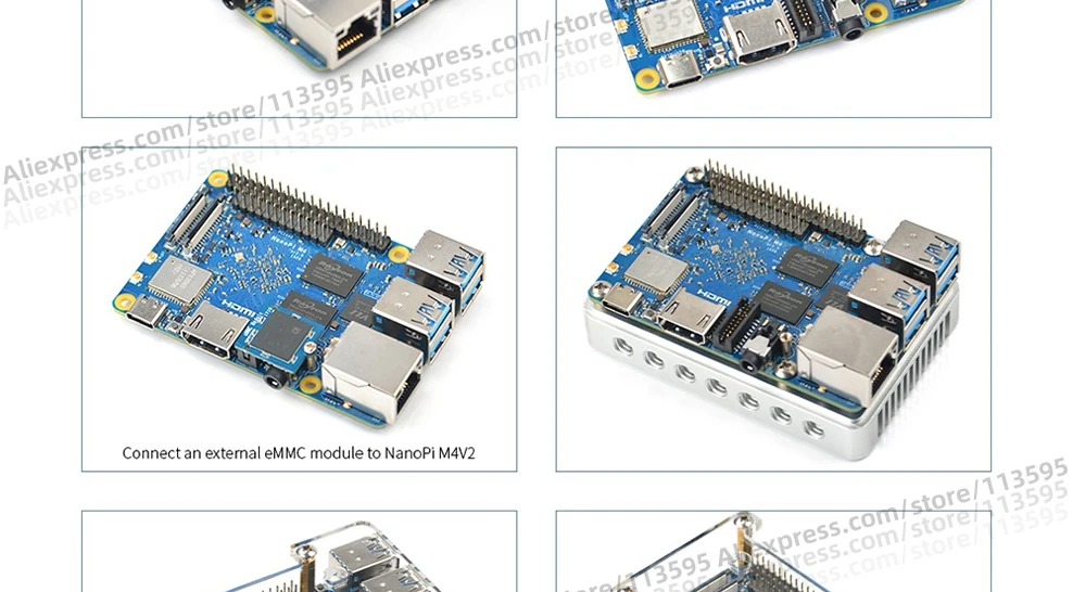 RealQvol FriendlyARM NanoPi M4 V2 4 Гб DDR3 Rockchip RK3399 SoC 2,4G и 5G двухдиапазонный WiFi+ Bluetooth 4,1 поддерживает Ubuntu Android