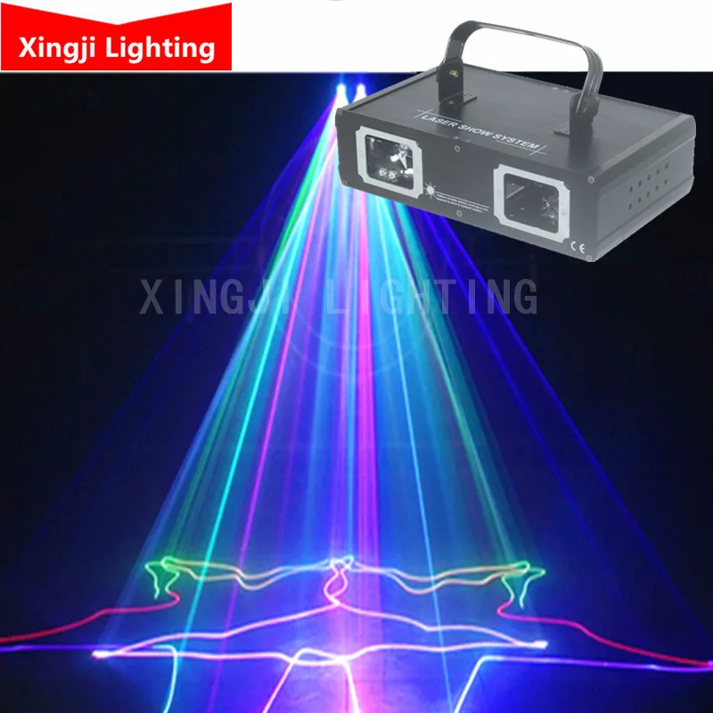 new 2 Lens Red Green Blue RGB full color Beam Laser Light DMX 512 Professional DJ Party Show Club Holiday Bar Stage Lighting | Лампы и