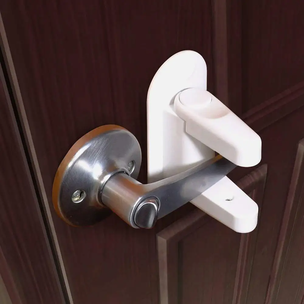 

2PCS Door Lever Lock Safety Child Proof 3M Adhesive Lever Handle Child Safety Lock Compatible with Standard Door Lever Handles