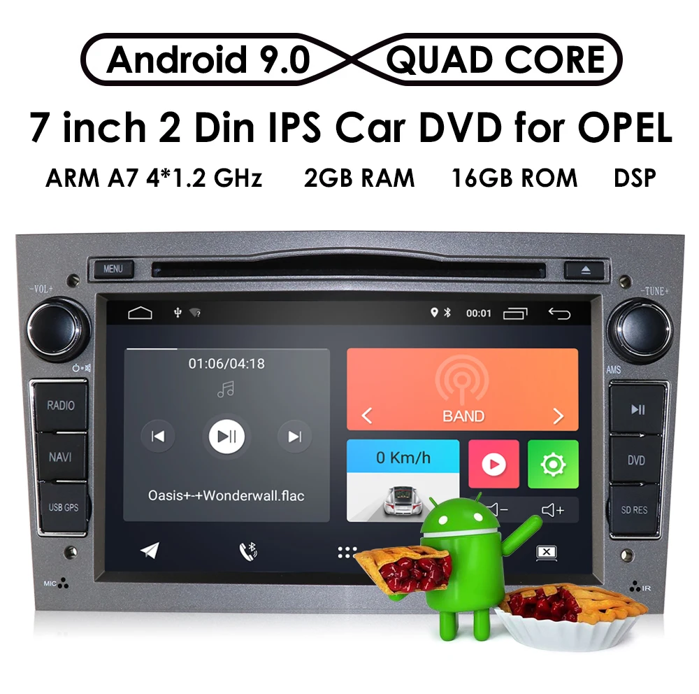 2 Din четырехъядерный 7 ''Android 9,0 автомобильный dvd-радиоплеер для Opel Astra Vectra Antara Zafira Corsa gps Navi 4GWifi автомобильный стерео swc dsp