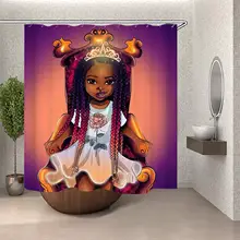 Африканка, волшебная черная девочка, Черная Королева, девочка в Африканском и американском стиле, занавеска для душа в ванной