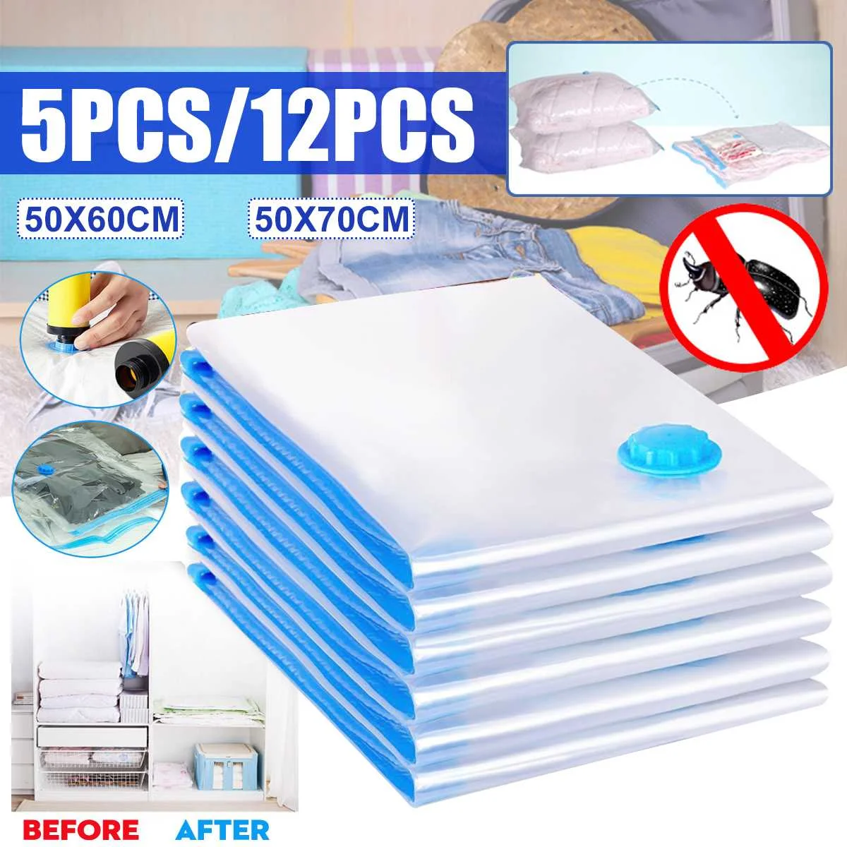 Home Vacuum Bag for Clothes Quilt 