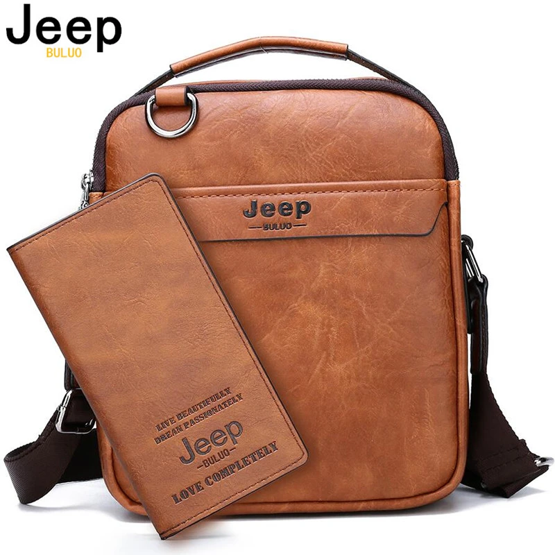 Novedad! Bolso de mano JEEP BULUO para hombre, bolso de moda informal para hombre, bandolera de hombro de piel dividida, bolsos cruzados para hombre| | - AliExpress
