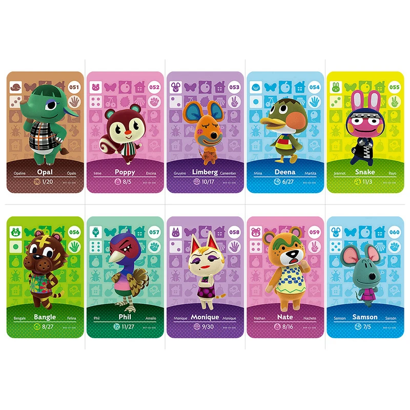 Series 1 (031 to 060) Animal Crossing Card Amiibo Card Work for NS 3D Games Amibo Switch New Horizons Villager Card