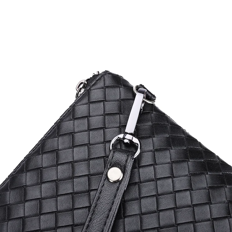 Fashion Leather Men's Clutch Bag Handbag Brand Woven PU Leather Bag Classic Black Large Capacity Envelope Bag 2021 New Wallet